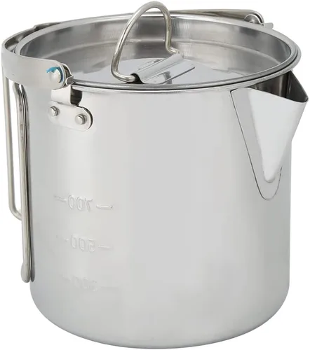 Miniatura 8 de TOPINCN Olla de acero inoxidable utensilios de cocina portátil colgante olla de agua hervidor de agua al aire libre camping senderismo cafetera