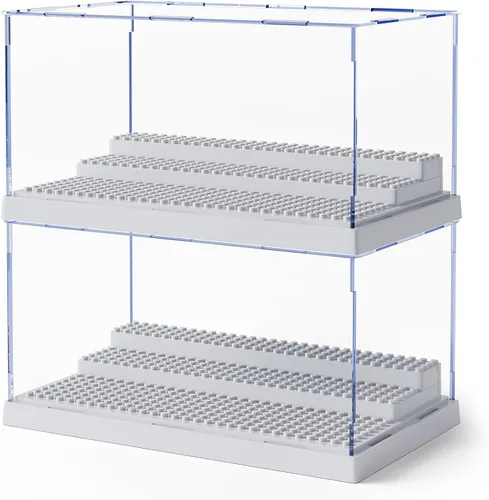 Miniatura 11 de Mlikero Vitrina para Minifiguras, Figuras de Acción y Bloques, Caja de Exhibición de Minifigura Extraíble para Almacenamiento de Colección de gris