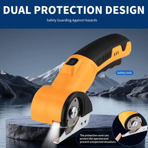 Miniatura 4 de Tijeras eléctricas con luz LED, motor sin escobillas de alta eficiencia, batería de 2000 mAh, hoja de acero de tungsteno para alfombra de tela