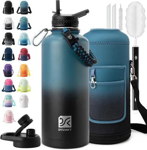 Miniatura 33 de DYSANKY Botella de agua aislada de 32 onzas, metal al vacío de acero inoxidable grueso, jarra de agua deportiva portátil para gimnasio y senderismo