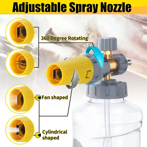 Miniatura 3 de Tool Daily Cañón de espuma con pistola de lavado a presión de 5000 PSI, pistola de lavado eléctrico con conector rápido giratorio de 3/8 pulgadas