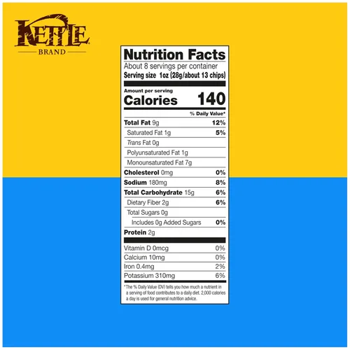Miniatura 2 de Papas fritas Kettle Brand con sal marina y vinagre, sin gluten y sin transgénicos, bolsa de 7.5 oz