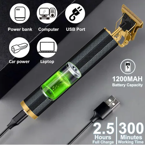 Miniatura 7 de Kit de cortapelos, recortadora de barba recargable con recortador de nariz, cortapelos inalámbricos para hombres con 4 guías, kit profesional
