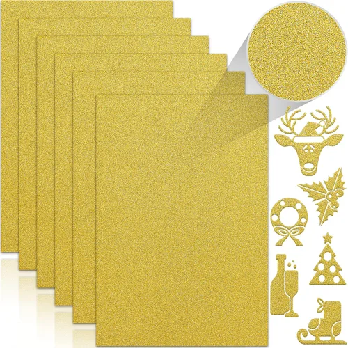 Miniatura 16 de 24 hojas de papel de cartulina con purpurina negra, A4, papel brillante premium para álbumes de recortes, proyectos de bricolaje, decoración
