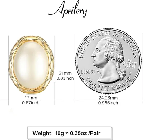 Miniatura 4 de Aretes de perlas chapados en oro de 18 quilates para mujer, aretes de perlas blancas de moda, accesorios de joyería, regalos para ella