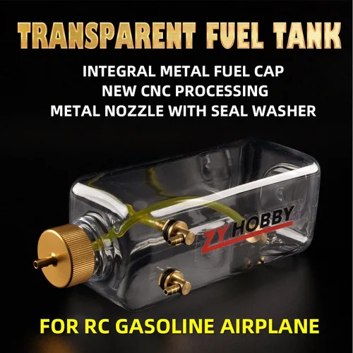 Miniatura 5 de Tanque de combustible de gas RC 23.7 fl oz, botella de combustible ZYHOBBY para modelo de avión RC en plástico transparente de EE. UU