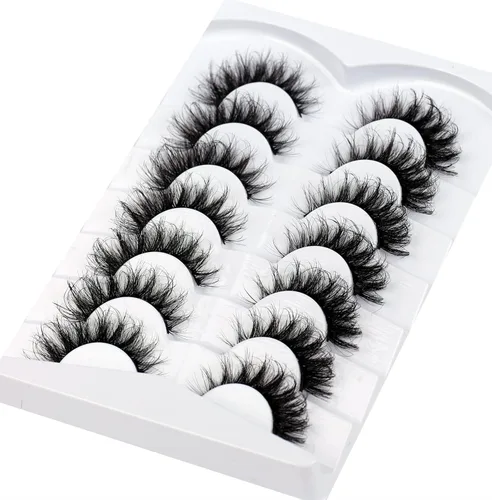 Miniatura 65 de Pooplunch - Pestañas postizas finas de visón sintético, estilo ojo de gato, naturales, cruzadas, tipo racimo, efecto 8D de volumen, tiras
