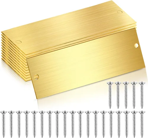 Miniatura 11 de Yaocom 12 Piezas Placas de Identificación Grabadas Láser Cepillado Placa de Metal Sólido Placa Personalizada en Blanco Etiqueta de Nombre