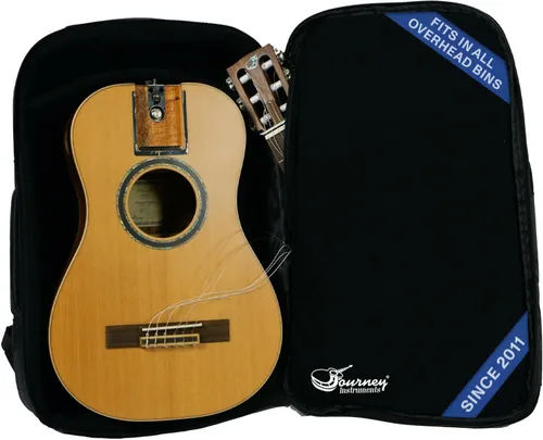 Miniatura 12 de Journey Instruments Guitarra de viaje de fibra de carbono – OB660M Guitarra acústica de bajo portátil con sistema plegable patentado – Estuche
