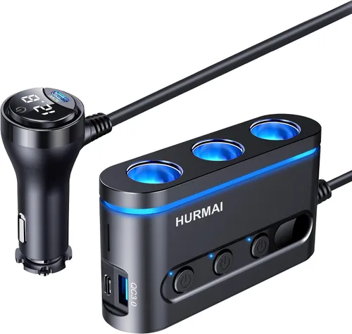 Miniatura 8 de Divisor de Encendedor de Cigarrillos, Adaptador de Encendedor de Cigarrillos para Autos de 3 Enchufes, Cargador USB Multipuerto de Servicio Pesado