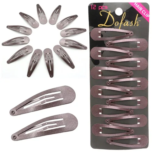 Miniatura 7 de Dofash 12 pinzas para el pelo a presión para mujer, antideslizantes y de metal, clips pequeños de 2.0 in de 2 pulgadas para cabello fino y fino