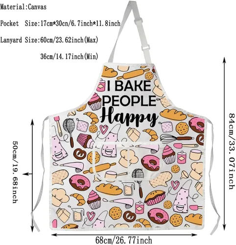 Miniatura 3 de G2TUP Regalo para hornear I Bake People Happy Delantal con bolsillos Cocina Pastelería Chef Regalo Amante Regalo para Panadero