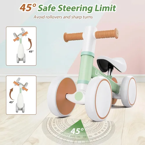 Miniatura 5 de Liberry Bicicleta de equilibrio para bebés con ruedas iluminadas de 1, 2, 3 años, sin pedales, 4 ruedas de silencio, primer juguete de equitación