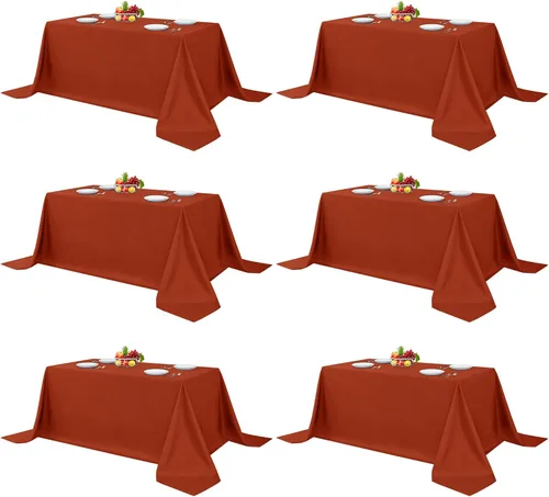 Miniatura 18 de Fitable - Paquete de 6 manteles redondos blancos - 120 pulgadas de diámetro - Manteles resistentes a las manchas y lavables, manteles de poliéster