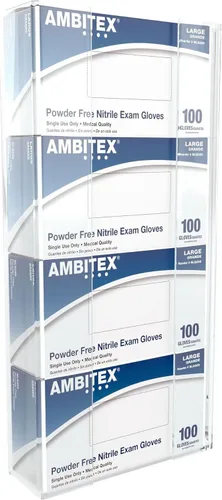 Miniatura 7 de Kantek Dispensador de guantes acrílicos, capacidad de triple caja, fácil intercambio de caja, 10.3 pulgadas de ancho x 3.8 pulgadas de profundidad x