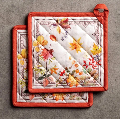 Miniatura 9 de Maison d' Hermine Juego de soportes para ollas 100% algodón, resistentes al calor, almohadillas calientes de 8 x 8 pulgadas con lazo para 056