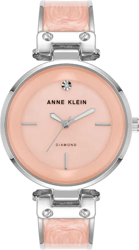Miniatura 10 de Anne Klein - Reloj de brazalete con esfera de diamante auténtico para mujer Rosa claro / Dorado