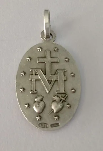 Miniatura 3 de PLATA DE LEY 925 "LA MEDALLA MIRACULOSA" - LA ORIGINAL - 100% HECHO EN ITALIA - MEDALLAS DE LOS SANTOS PATRÓN, Plata esterlina, No es una piedra