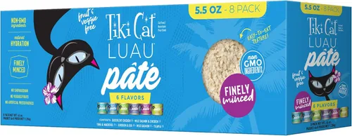 Miniatura 17 de Tiki Cat Luau Pâté, receta de atún y caballa Ahi en consumo de atún, nutrición equilibrada sin granos, comida enlatada húmeda para gatos, para todas
