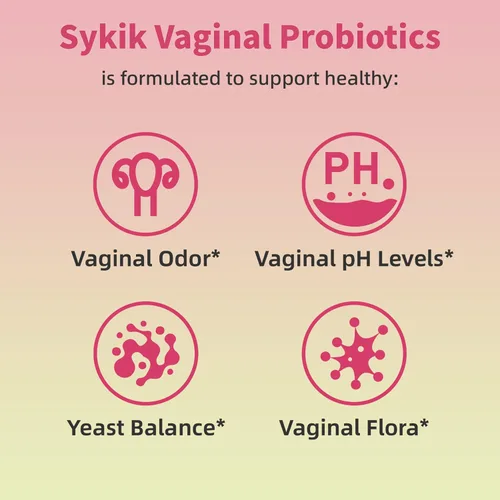 Miniatura 6 de Sykik Probióticos vaginales para mujer con prebióticos y mezcla de lactobacillus, equilibrio de pH, 60