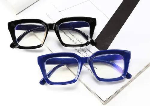 Miniatura 6 de FEISEDY Gafas de lectura retro cuadradas con bloqueo de luz azul, antirreflejos, para fatiga digital, modelo B2479