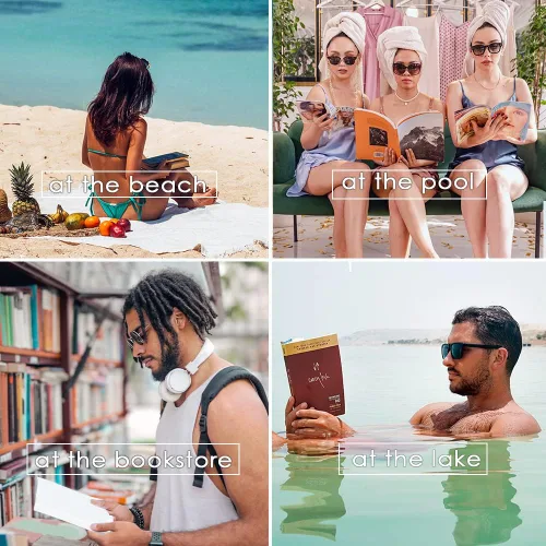 Miniatura 4 de proSPORT Gafas de lectura tintadas para lectores de gafas de sol semi sin montura cuadrada para hombres y mujeres, no bifocales