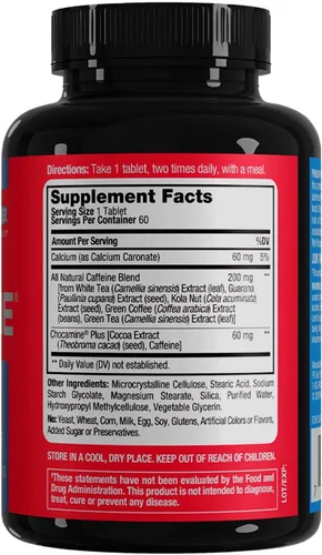 Miniatura 6 de ProLab Nutrition Advanced Caffeine 200 mg, tabletas de cafeína natural de acción rápida con extracto de té verde, energía limpia, enfoque mental