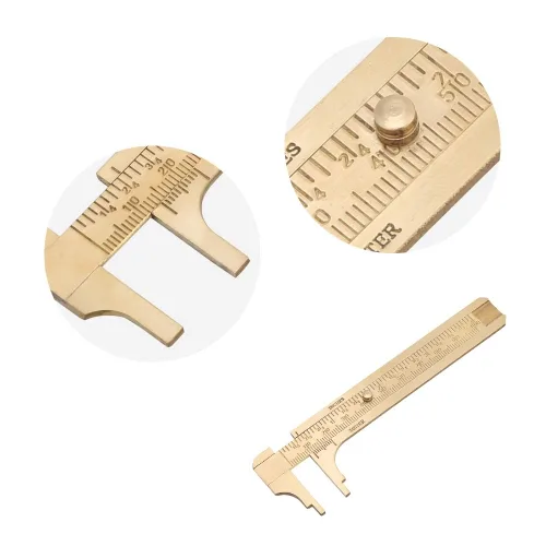 Miniatura 9 de Regla de calibrador deslizante Vernier, calibre deslizante de latón macizo, herramienta de medición de regla de calibre deslizante de mm/pulgada