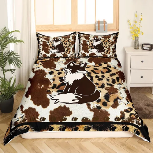Miniatura 8 de Juego de funda de edredón de oso para niños, juego de ropa de cama de animales salvajes para niños, naturaleza, vida silvestre, oso, pájaro, juego