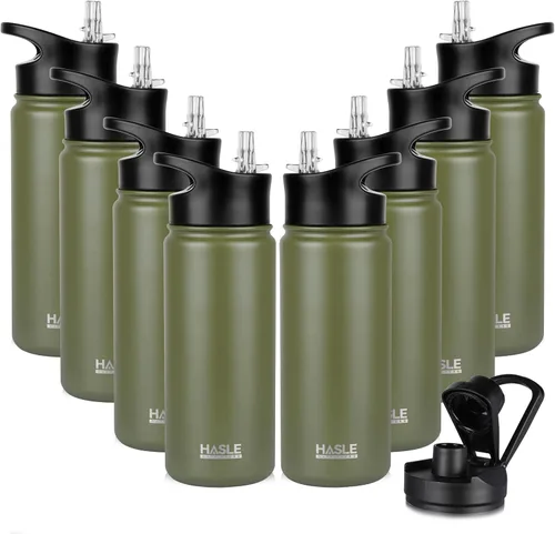 Miniatura 22 de HASLE OUTFITTERS Botella de agua aislada de 16 onzas para niños, botella de agua de acero inoxidable de doble pared al vacío, a prueba de fugas