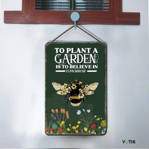 Miniatura 4 de Lindos letreros para plantar un jardín es creer en las abejas; decoración de jardín de abejas para exteriores; letreros de patio y decoración al