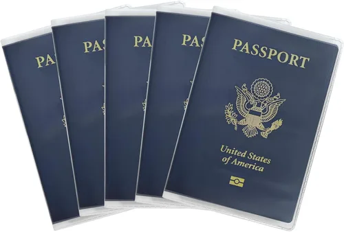 Miniatura 7 de Funda impermeable transparente para pasaporte, protector de pasaporte de plástico, artículos esenciales de viaje, unisex para adultos, con funda