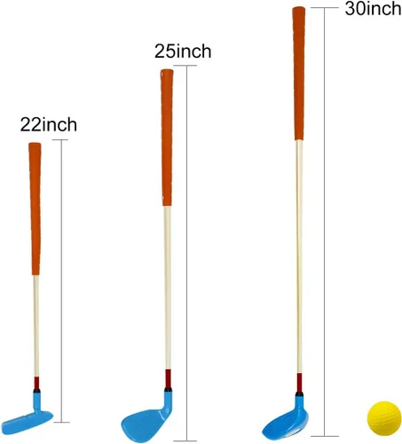 Miniatura 3 de Juego de palos de golf para niños, juego de golf KONDAY Kids, incluye unidad, plancha, putter, bolsa de transporte y pelotas suaves para mano derecha
