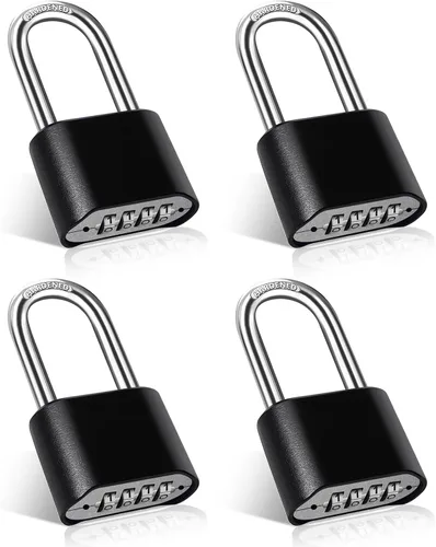 Miniatura 10 de Cadena resistente y cerradura de combinación para exteriores, cerradura de cadena de puerta con código, candado de grillete largo con cadena