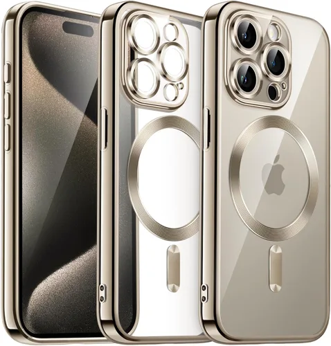 Miniatura 9 de JETech Funda magnética para iPhone 15 Pro de 6.1 pulgadas, protección completa de lente de cámara, compatible con carga inalámbrica MagSafe, funda