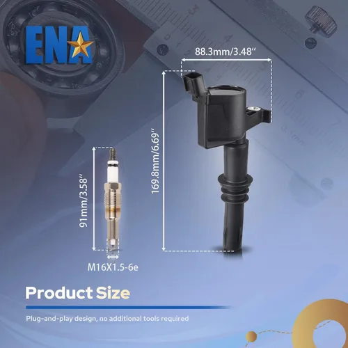 Miniatura 9 de ENA - Juego de 8 bujías de platino y 8 bobinas de encendido compatibles con Ford F150, F-150 Expedition, F-250 Super Duty, F-350 Super Duty 8