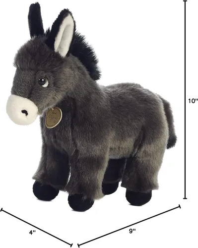 Miniatura 3 de Aurora® - Adorable burrito de peluche Miyoni®, detalle realista, compañía entrañable, gris, 11 pulgadas