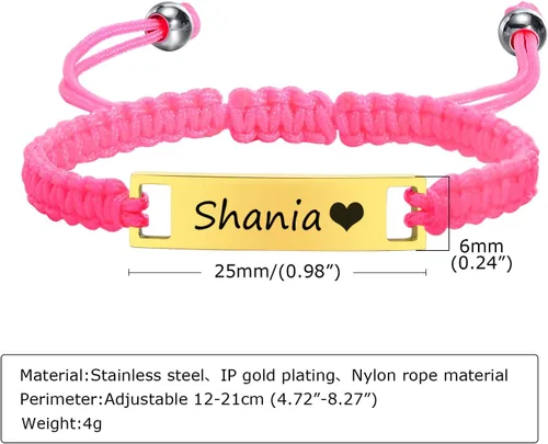 Miniatura 12 de Pulsera de barra para bebé: chapado en oro de 18 quilates, pulsera con placa de identificación personalizada para niños pequeños de mamá, nombre