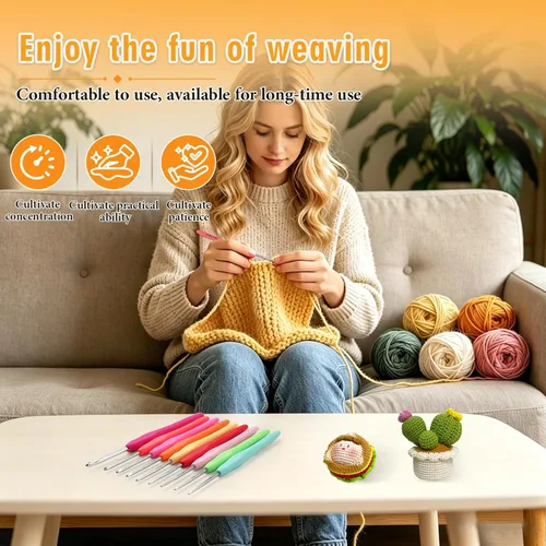 Miniatura 7 de SHWAKK Small Crochet Hook, 0.5 mm Lace Ergonomic Crochet Hook, Tiny Crochet Needles for Arthritic Hands, Knitting Needles with Soft Handle Beginners