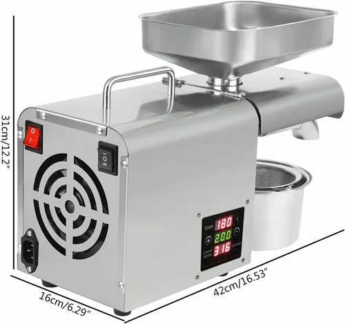 Miniatura 4 de Máquina automática de prensa de aceite, extractor eléctrico de aceite esencial, máquina exprimidora de aceite de acero inoxidable, prensa de aceite