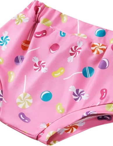 Miniatura 9 de ESHOO Conjunto de mameluco para bebé niña con estampado de caramelo, pantalones acampanados, diadema