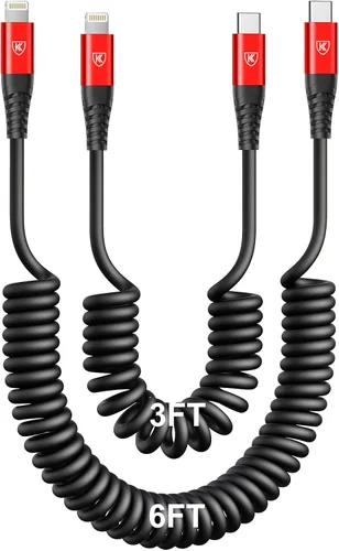 Miniatura 11 de Paquete de 2 cables de carga USB C a USB C en espiral para automóvil, cable de carga rápida USBC tipo C compatible con 17/1615/15 Plus/15 Pro/15 Pro