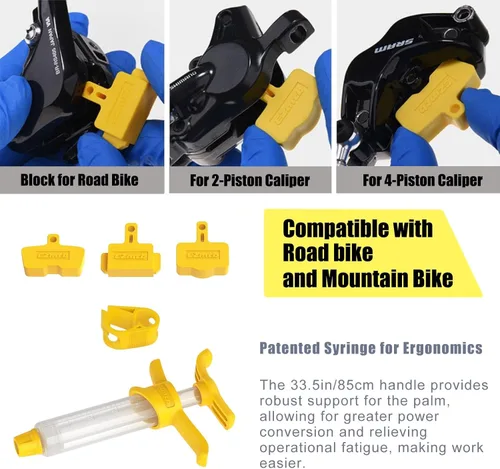 Miniatura 3 de TEKTRO - Kit de purga de frenos de bicicleta para Shimano, frenos de disco hidráulicos, juego de purga de frenos de bicicleta con aceite mineral