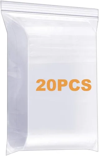 Paquete de 20 bolsas grandes de 14 x 18 pulgadas con cierre de cremallera transparente de 4 mil, con cierre de cremallera, resistente, de plástico,