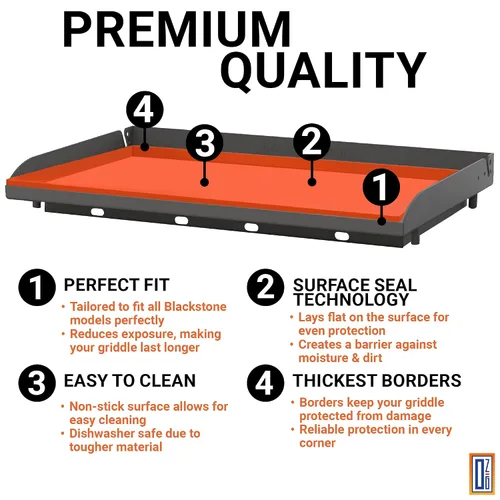 Miniatura 5 de Alfombrilla de plancha de silicona premium de 17 pulgadas para parrilla Blackstone de 17 pulgadas, cubierta de plancha de silicona resistente