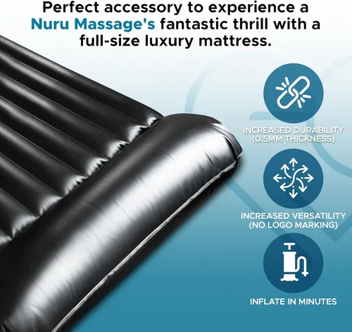 Miniatura 5 de EROTICGEL Colchón inflable Nuru masaje 91 x 49 x 6 pulgadas Cama de aire independiente de tamaño completo para instalación de piso o cama