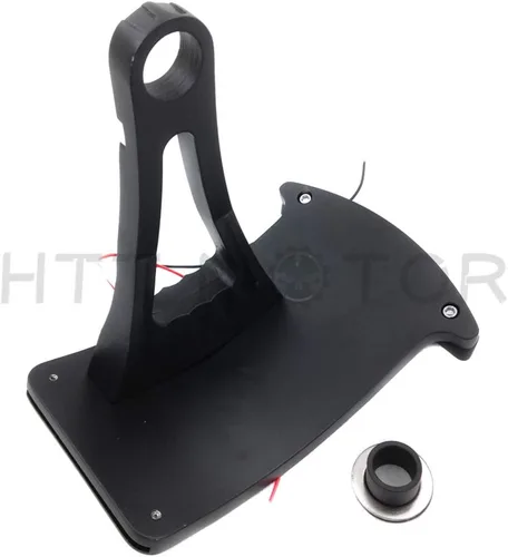 Miniatura 4 de MT301-A-BK Soporte de matrícula curvado lateral negro con luz LED de freno trasera, 7/8 pulgadas o 1 pulgada de ejes, compatible con Suzuki Kawasaki