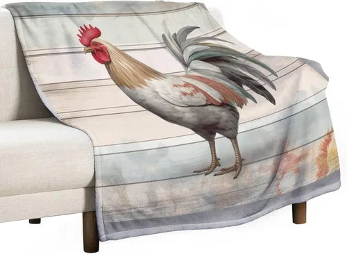 Miniatura 19 de Manta de gallos orgánica de forro polar de pollo de 30 x 40 pulgadas, manta de franela para sofá, cama para adultos, niños, adolescentes, regalo