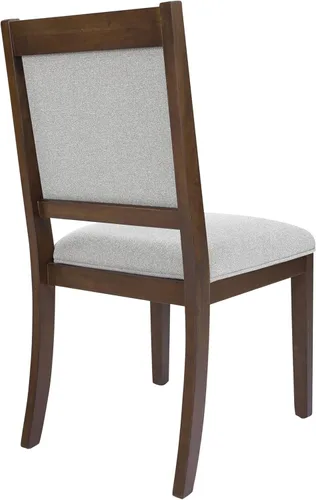 Miniatura 44 de Homepop Silla de comedor con detalles festoneados, sillas de comedor Parsons tapizadas, muebles decorativos para el hogar, tejido gris claro