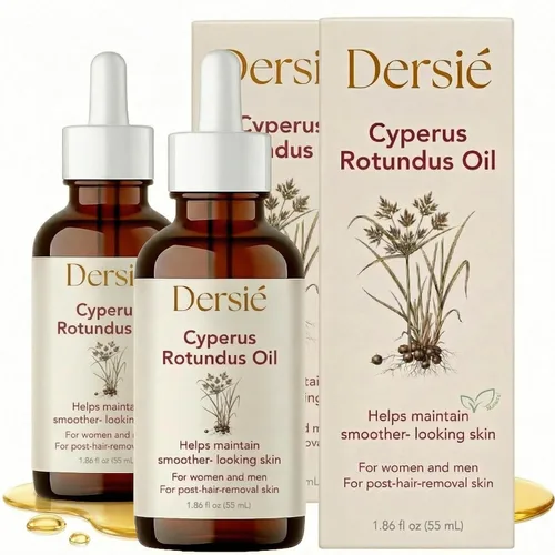 (Pack of 2) Dersie Cyperus Rotundus Oil: Cyperus Rotundus Oil for Hair Removal – Inhibitor for Unwanted Face & Body Hair Reduction – Soothing Daily